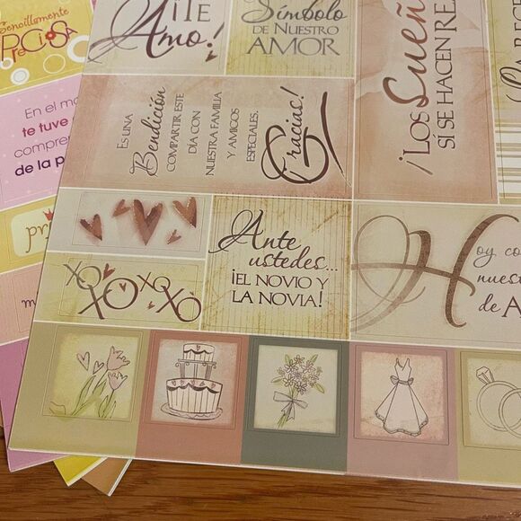 💕Scrapbooking Crafting Cardstock Stickers Spanish Wedding Birthday Baby - Picture 2 of 7